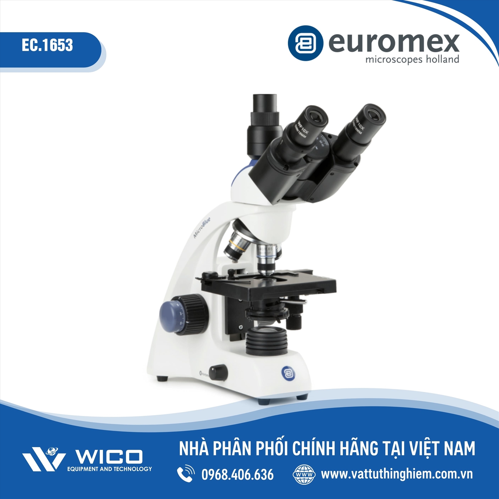 Kính hiển vi 3 mắt Euromex Hà Lan EC.1653 (600X)