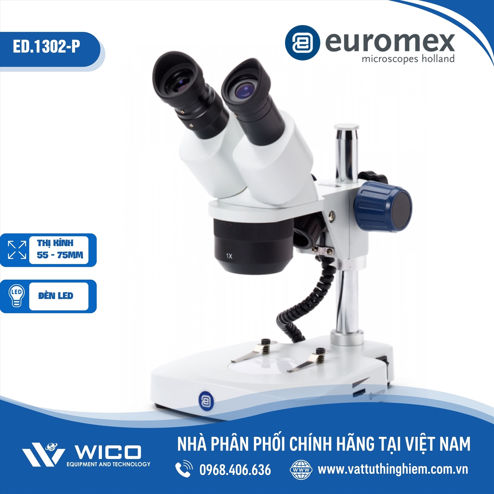 KÍNH HIỂN VI SOI NỔI 10X/30X ED.1302-P || EUROMEX-HÀ LAN