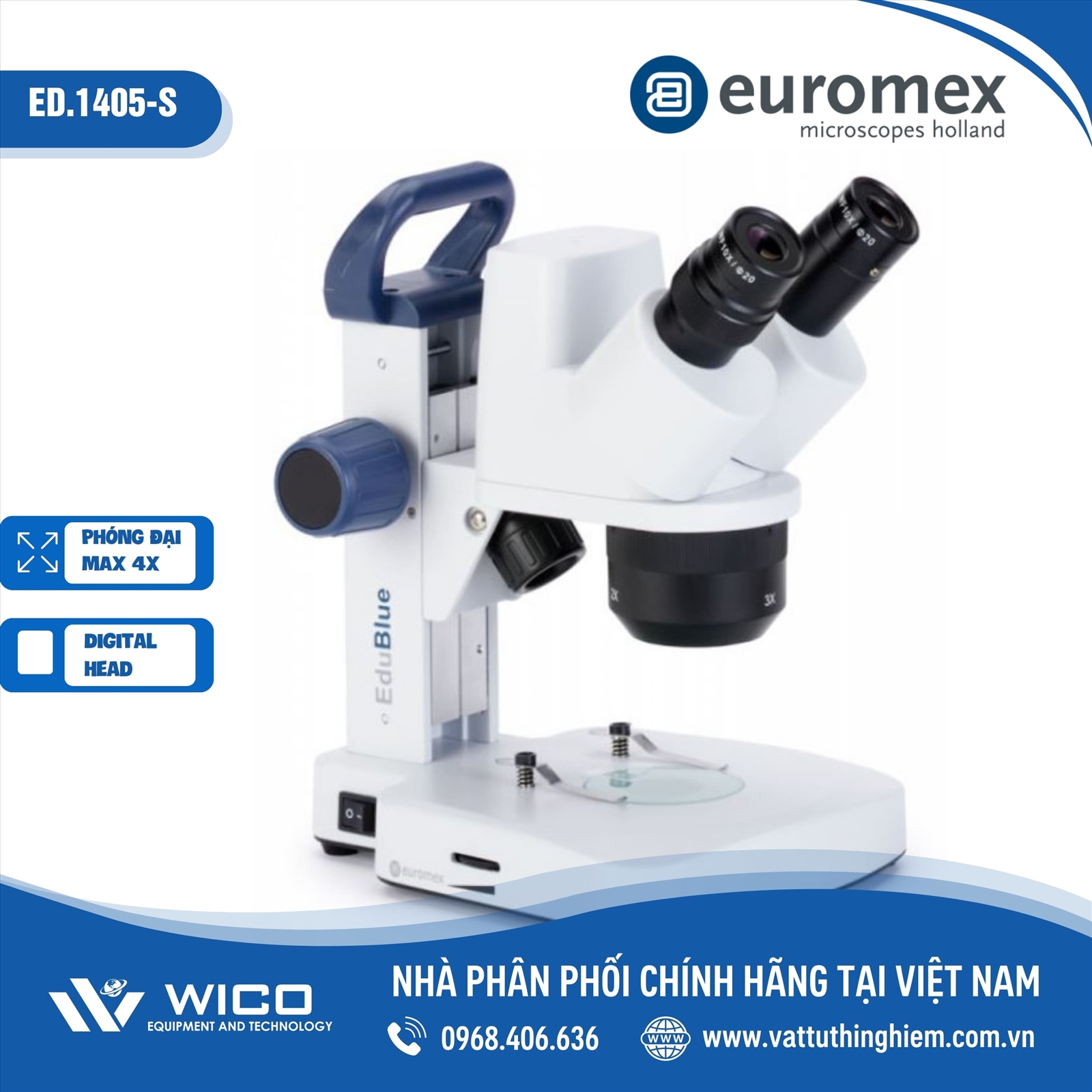 KÍNH HIỂN VI SOI NỔI EUROMEX HÀ LAN ED.1405-S (20X / 40X)