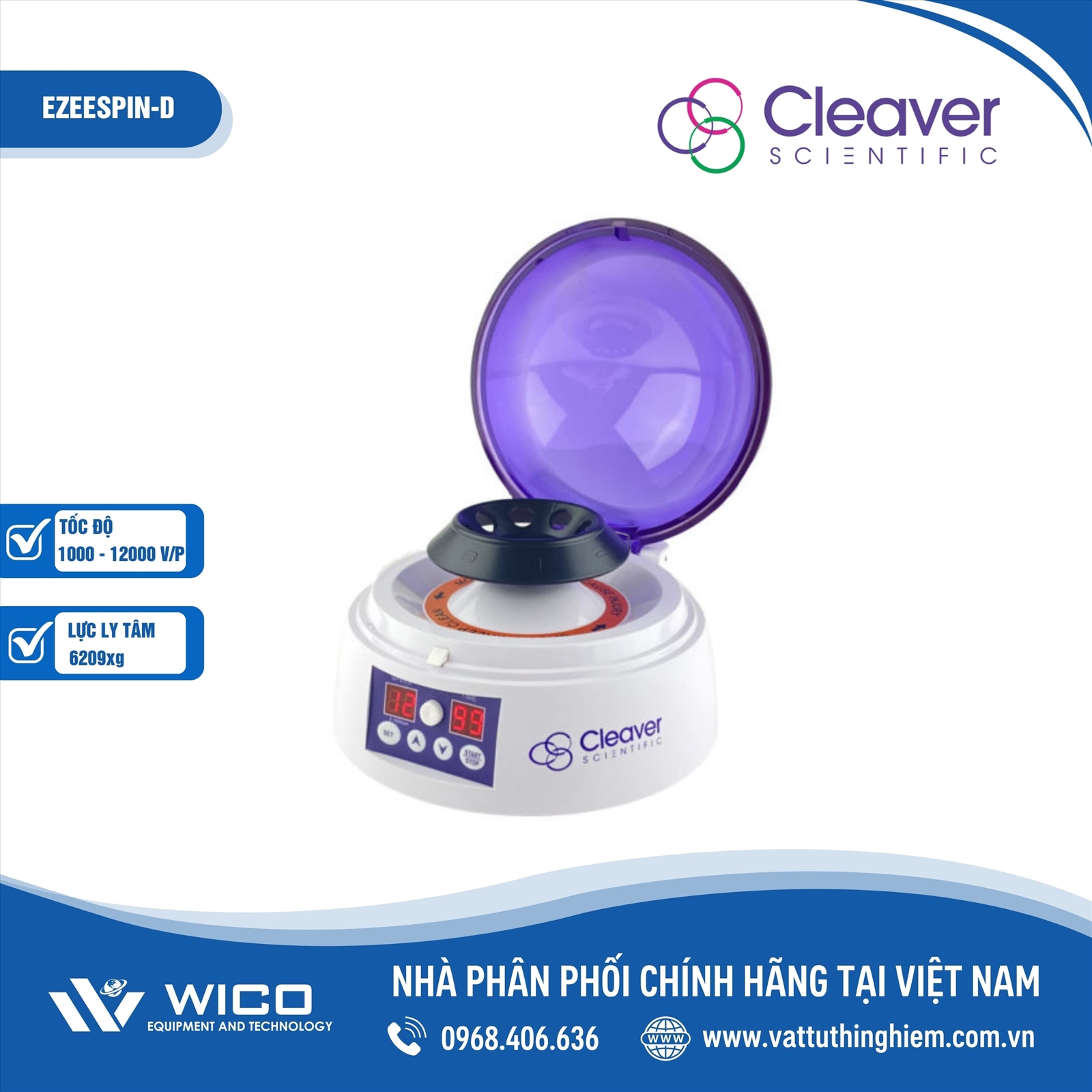 Máy ly tâm mini 12000 rpm Cleaver Scientific EZEESPIN-D