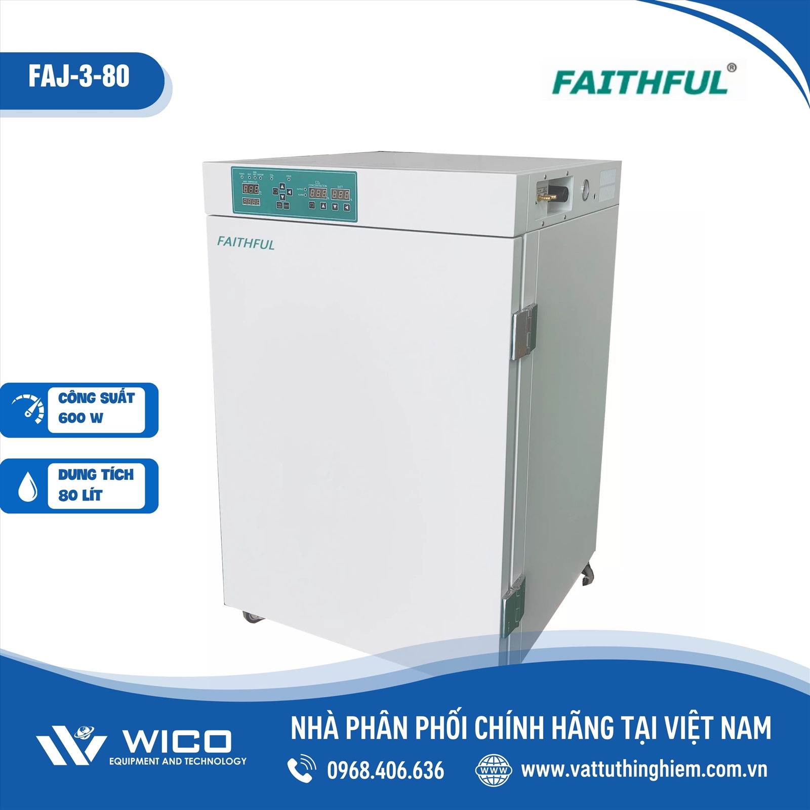 Tủ ấm CO2 80 lít Trung Quốc FAJ-3-80 (Faithful)