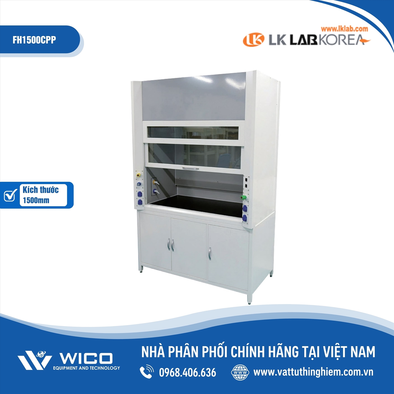 Tủ hút khí độc LK Lab Korea FH1500CPP (1.5m)