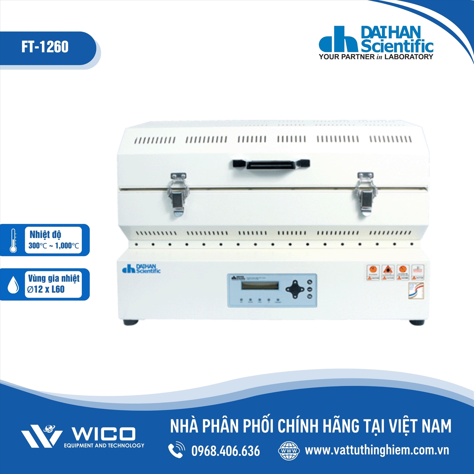 LÒ NUNG ỐNG Ø12 (1000°C) Daihan FT-1260