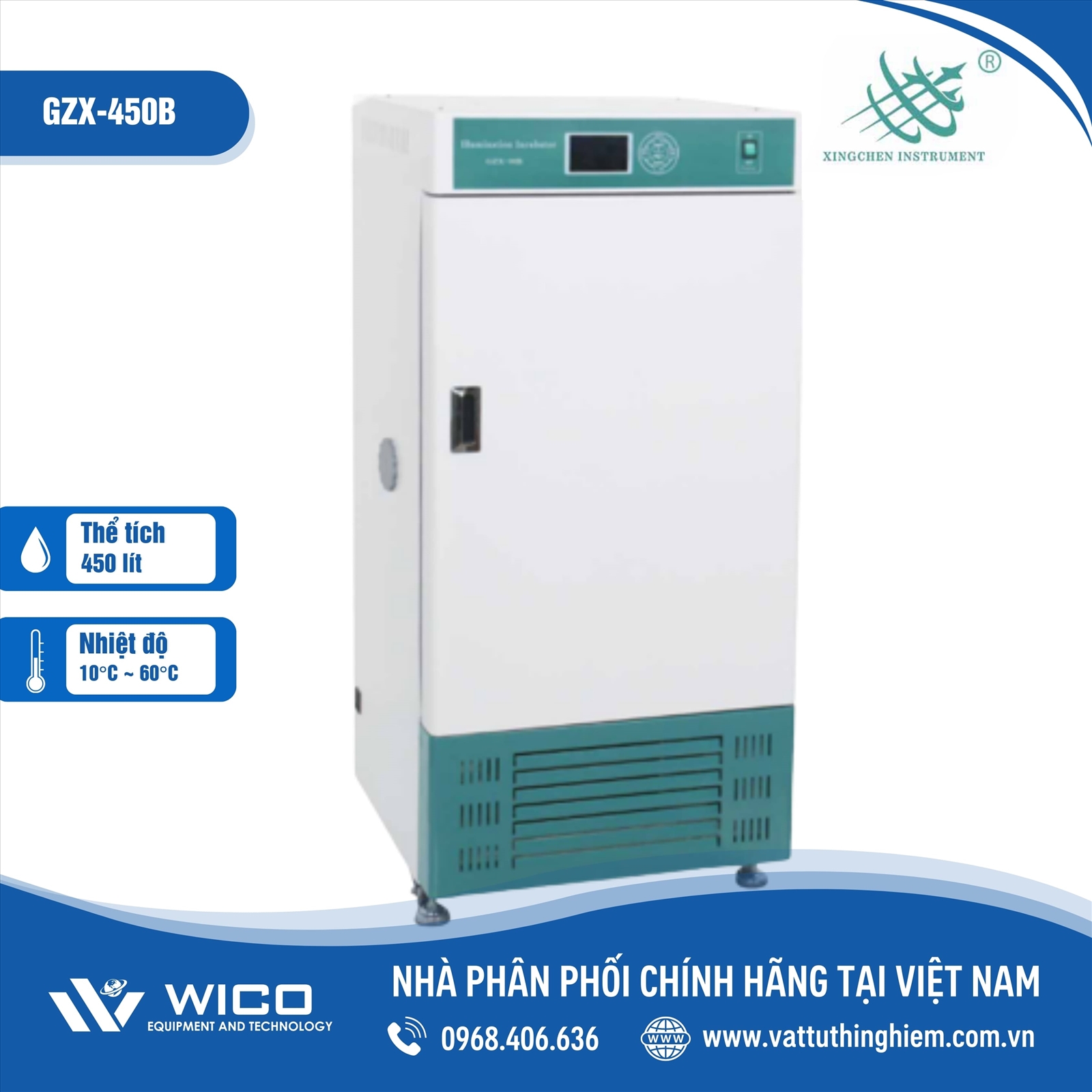 Tủ vi khí hậu chiếu sáng 3 mặt Trung Quốc 450 lít Xingchen GZX-450B