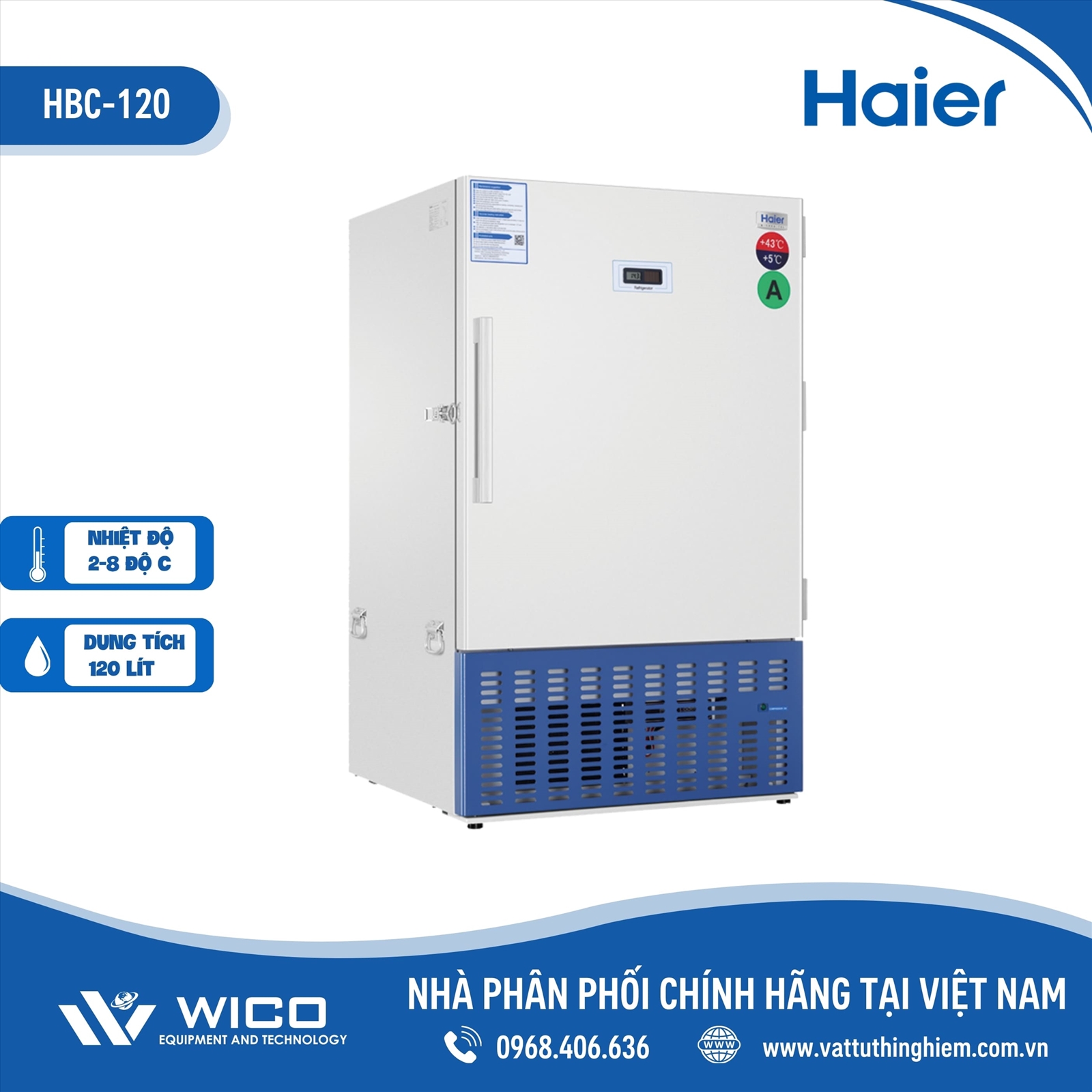 Tủ bảo quản Vacxin/ Sinh phẩm Haier™ HBC-120
