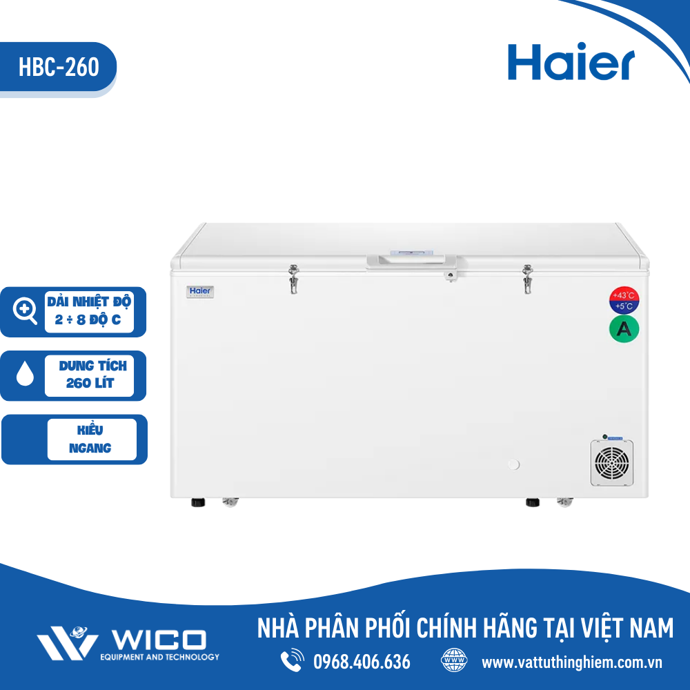 Tủ bảo quản vacxin, thuốc, sinh phẩm Haier 260 lít HBC-260