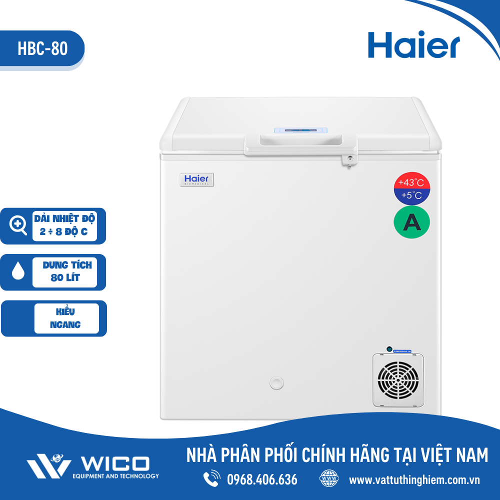 Tủ bảo quản vacxin, thuốc, sinh phẩm Haier 80 lít HBC-80