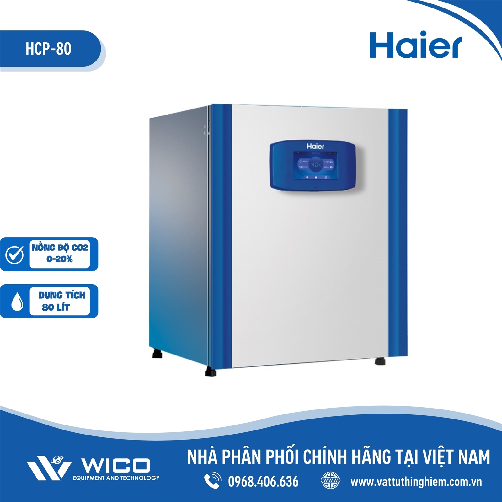 Tủ ấm CO2 Haier 80 lít có khử trùng HCP-80