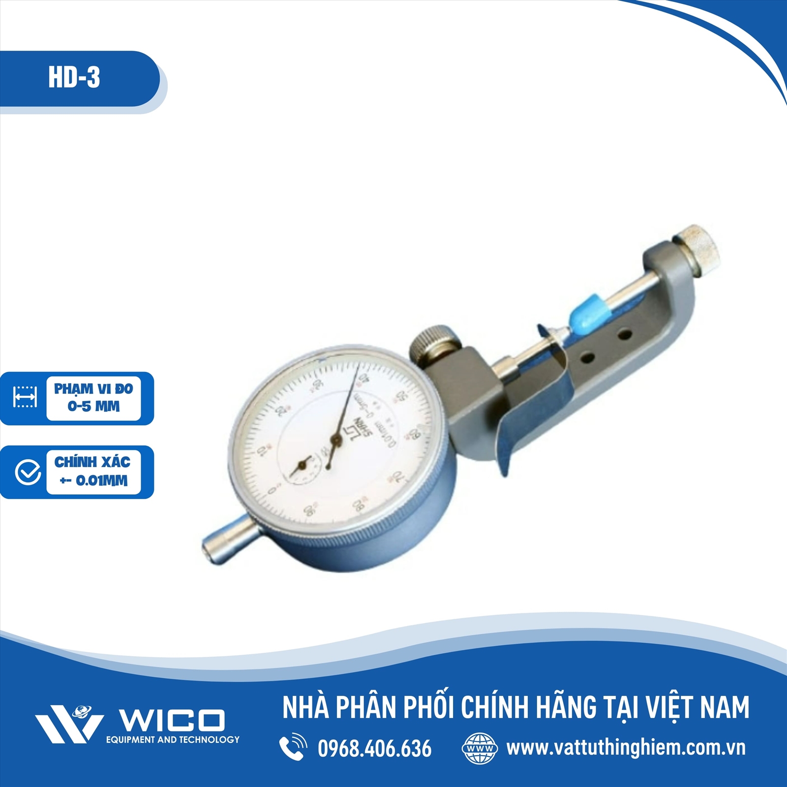 Máy đo độ dày thuốc viên cầm tay HD-3 | Hãng Guoming