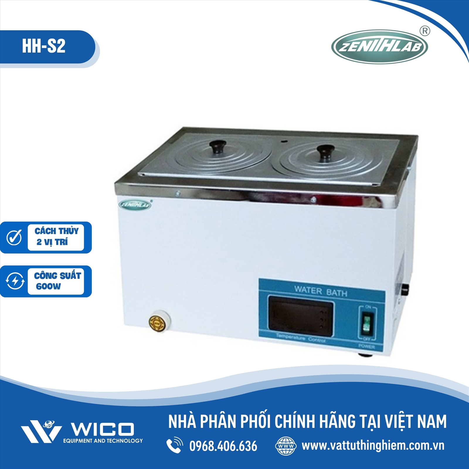 Bể cách thủy 2 vị trí Zenith Lab HH-S2