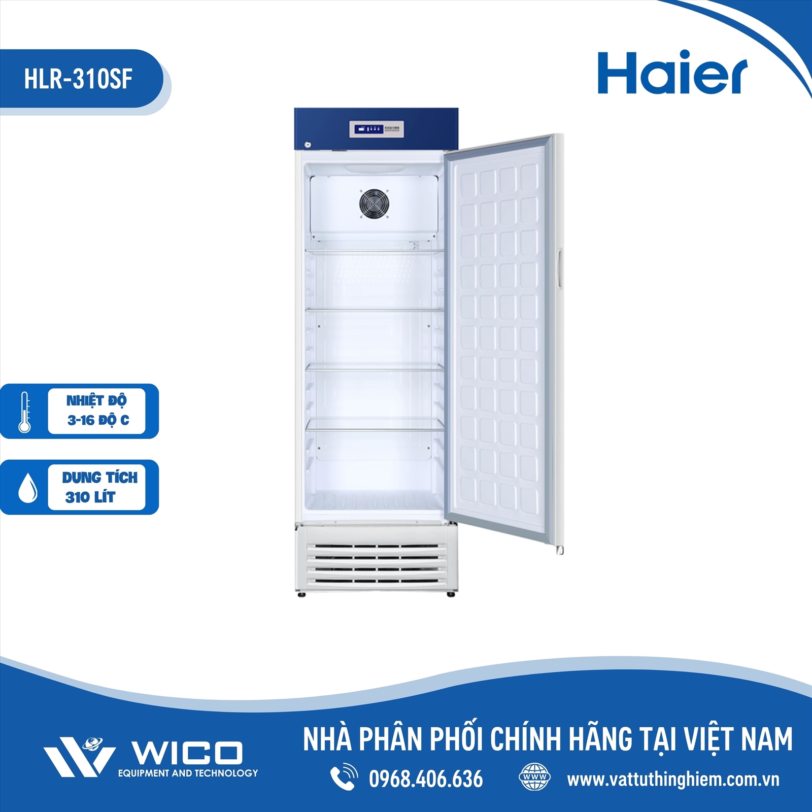 Tủ lạnh bảo quản mẫu, hóa chất dễ cháy nổ Haier 310 lít HLR-310SF