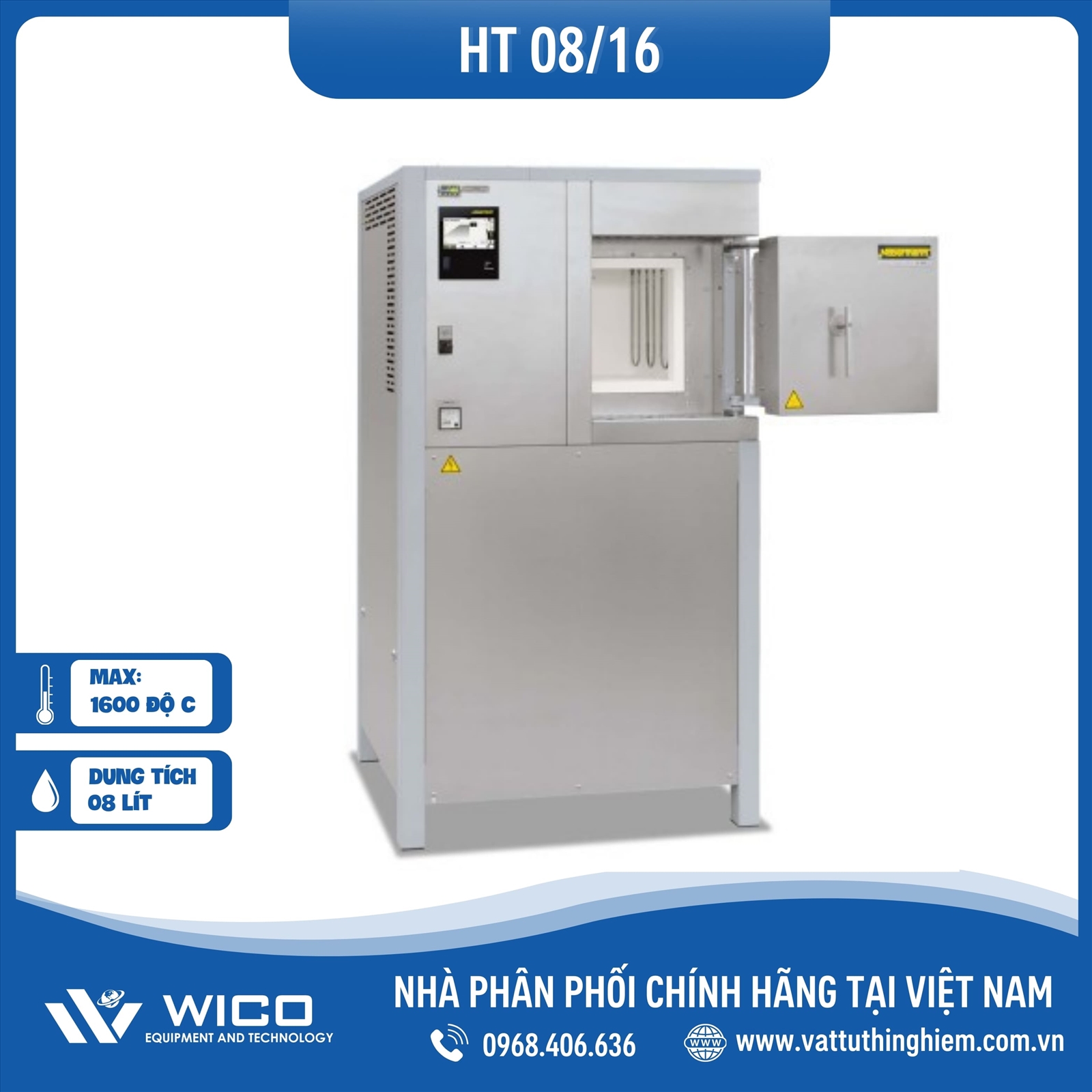 Lò nung Nabertherm nhiệt độ cao 8 lít 1600 độ