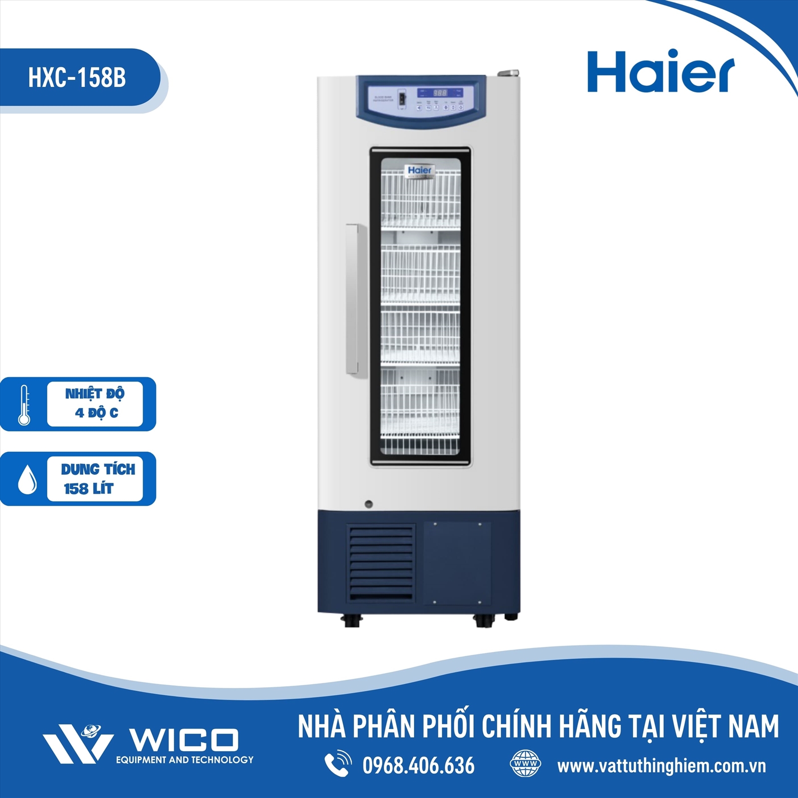 Tủ trữ máu chuyên dụng Haier HXC-158B | 158 Lít