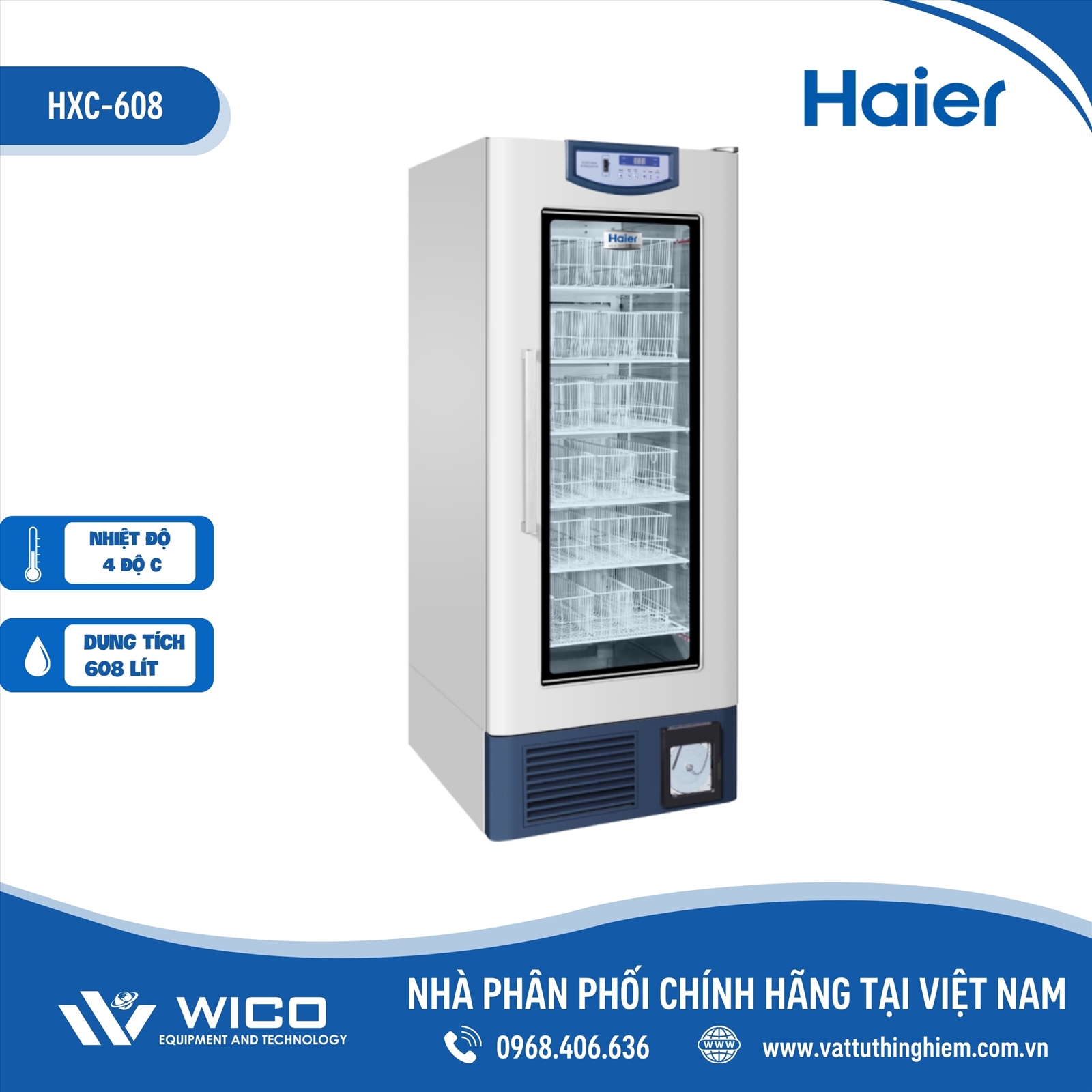 Tủ trữ máu chuyên dụng Haier 608 lít HXC-608 | 608 Lít