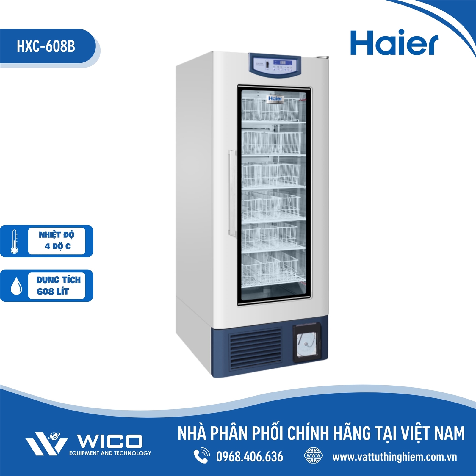 Tủ trữ máu chuyên dụng Haier HXC-608B | 608 Lít