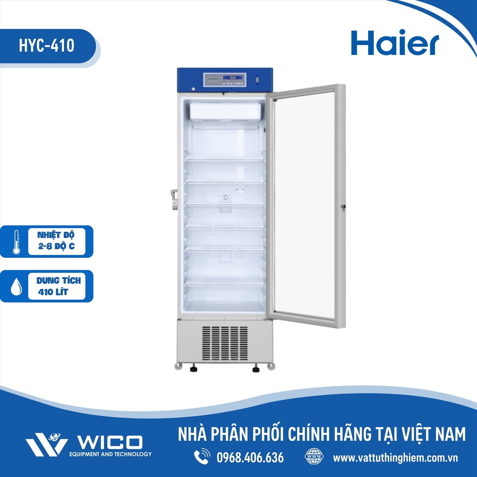 Tủ bảo quản vắc xin, thuốc, dược phẩm Haier 410 lít