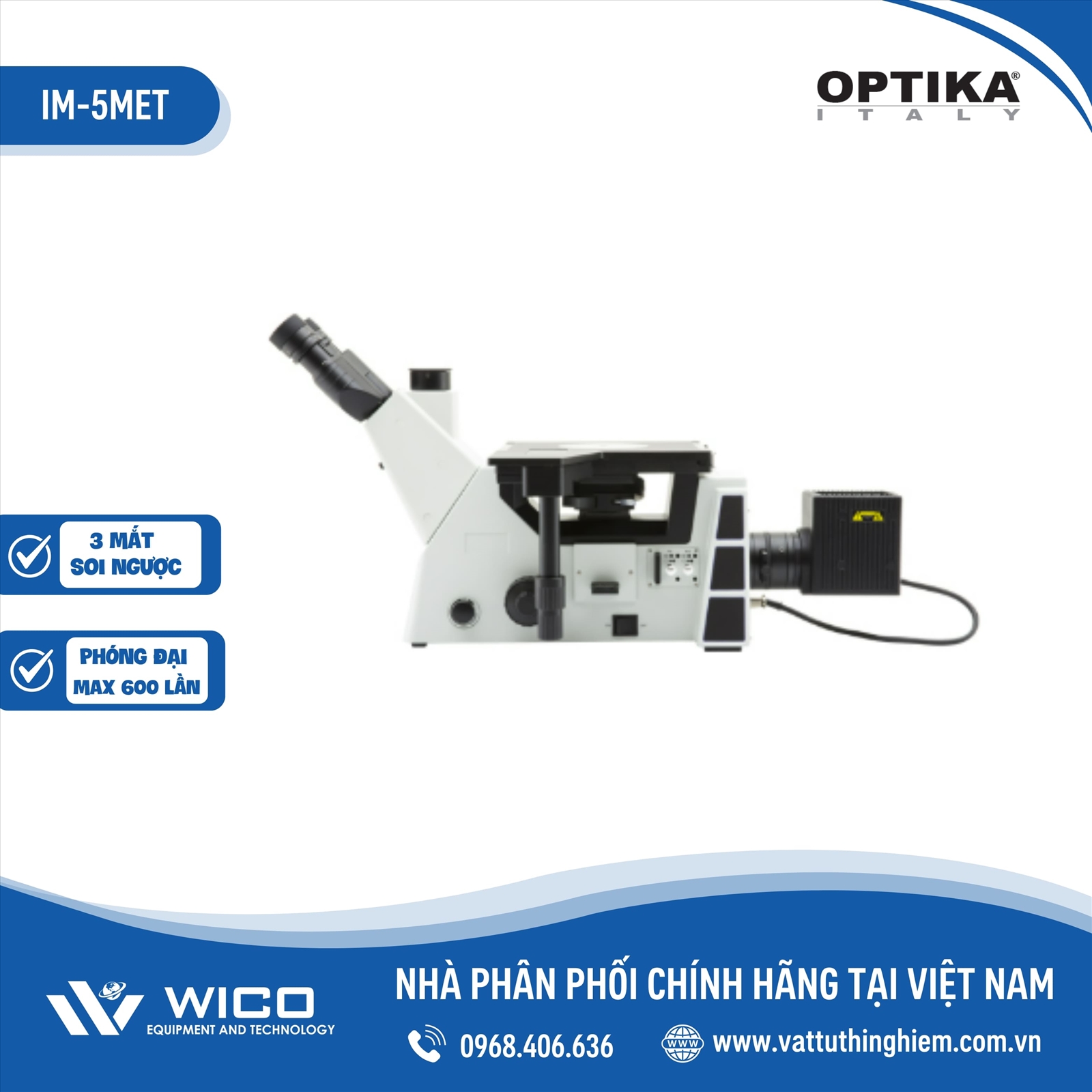 Kính Hiển Vi Soi Ngược 3 Mắt IM-5FLD