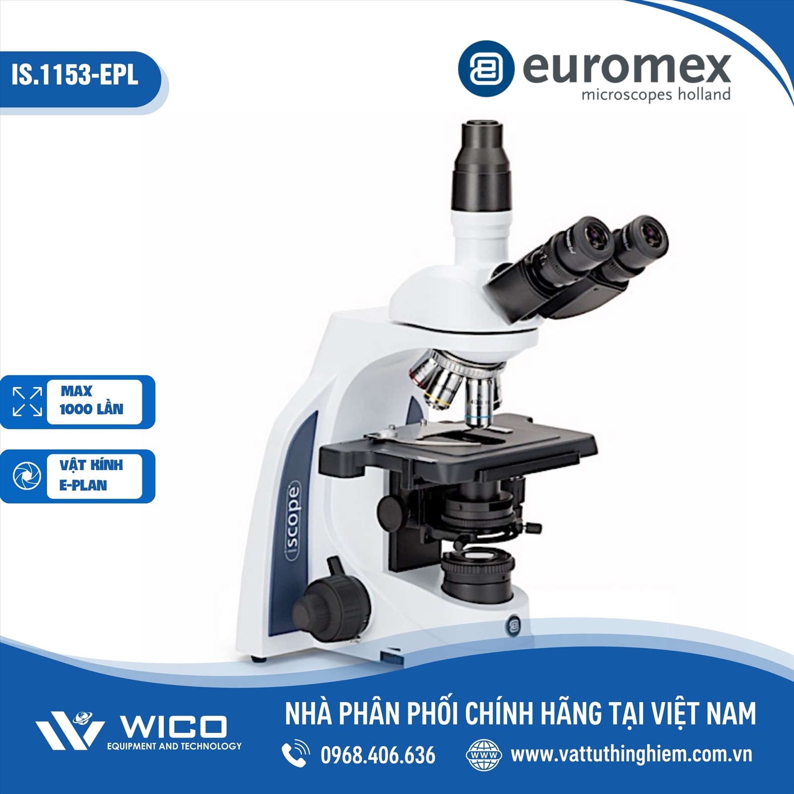 Kính hiển vi 3 mắt Euromex dòng Iscope IS-1153-EPL