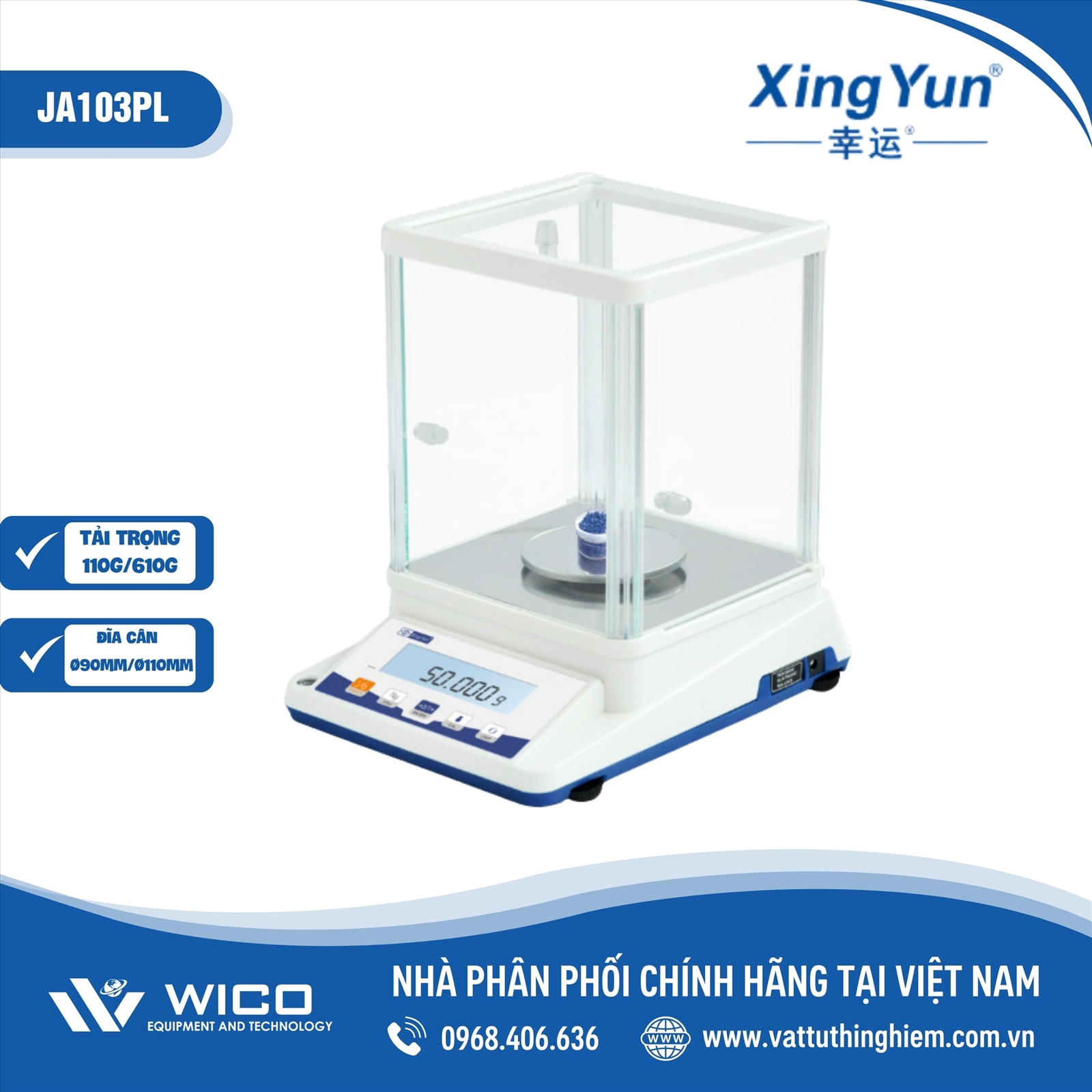 Cân phân tích dải cân kép XingYun JA103PL | 110g/610g