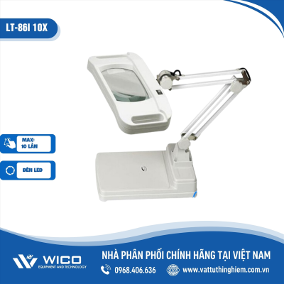 Kính lúp công nghiệp để bàn đèn LED 10X LT-86I (trắng)