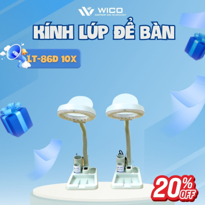 Kính lúp để bàn đèn LED 10X LT-86D