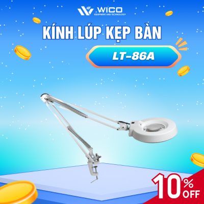 Kính lúp kẹp bàn 10X LT-86A (Đèn LED)