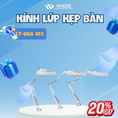Kính lúp kẹp bàn 10X LT-86A (Đèn LED)