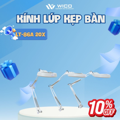Kính lúp kẹp bàn 20X LT-86A (Đèn LED)