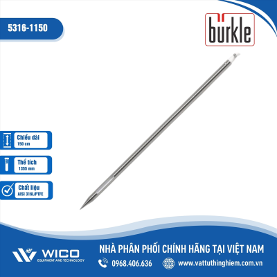 Lấy mẫu 1 ngăn chứa, dài 150cm, thép không gỉ/PTFE - Buerkle - Đức 5316-1150