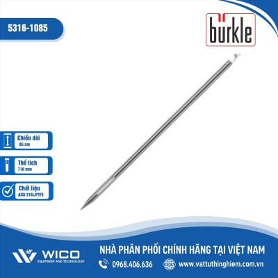 Lấy mẫu 1 ngăn chứa, dài 85cm, thép không gỉ/PTFE - Buerkle - Đức 5316-1085