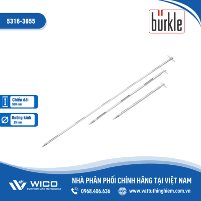 Lấy mẫu đa dụng 3 ngăn chứa, dài 55cm, thép không gỉ - Buerkle - Đức 5316-3055