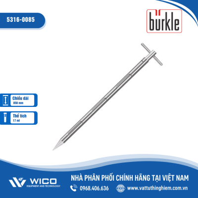 Lấy mẫu đa dụng 3 ngăn chứa, dài 85cm, thép không gỉ/PTFE - Buerkle - Đức 5316-0085