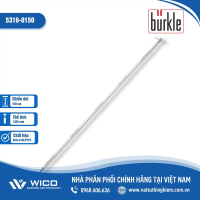 Lấy mẫu đa dụng 5 ngăn chứa, dài 150cm, thép không gỉ/PTFE - Buerkle - Đức 5316-0150
