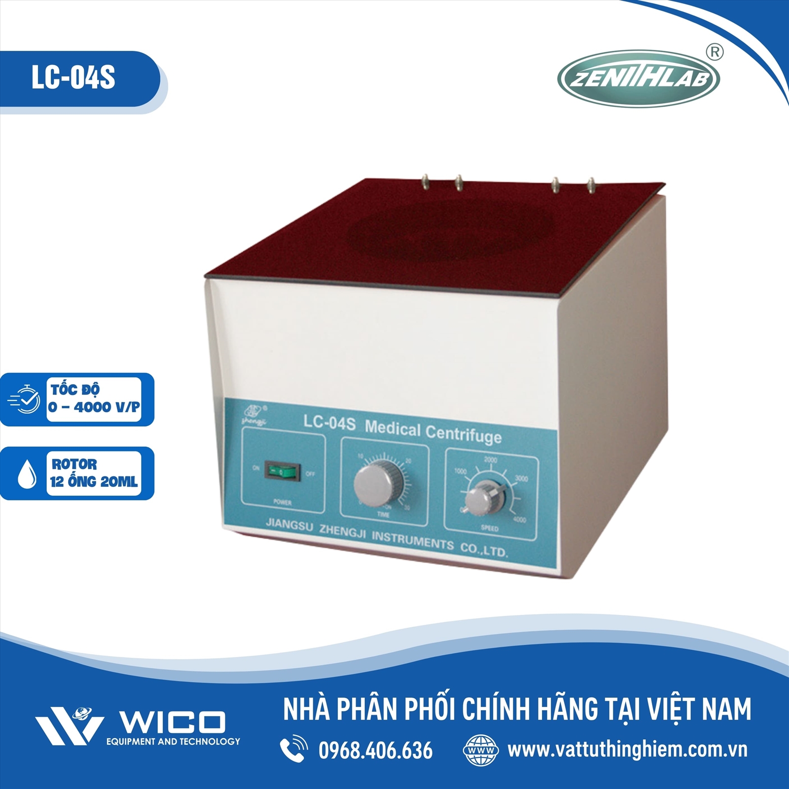 Máy ly tâm Zenith LC-04S (12 ống x 20ml)