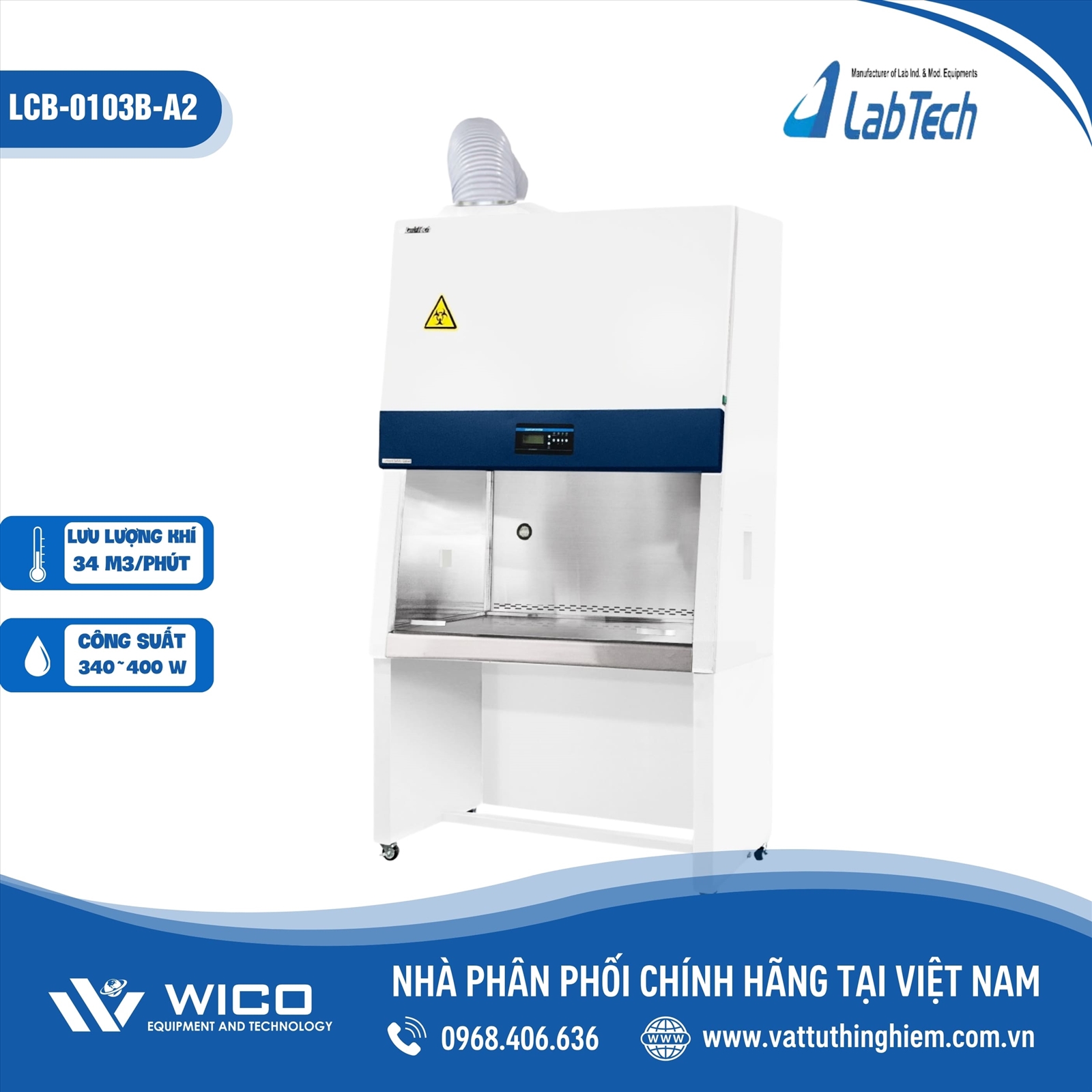 Tủ an toàn sinh học cấp II, kiểu A2 (900mm) Labtech - Hàn Quốc LCB-0103B-A2