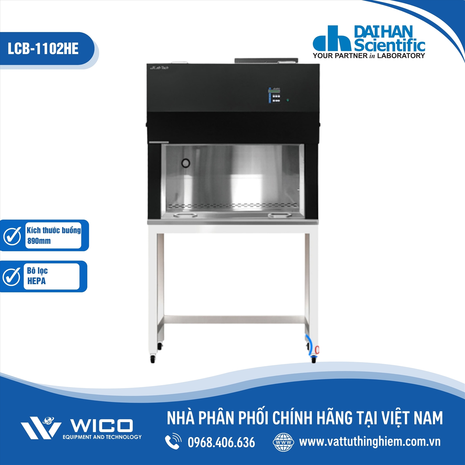 Tủ cấy vi sinh đơn Daihan Labtech - Hàn Quốc (dòng khí thổi ngang) LCB-1102HE