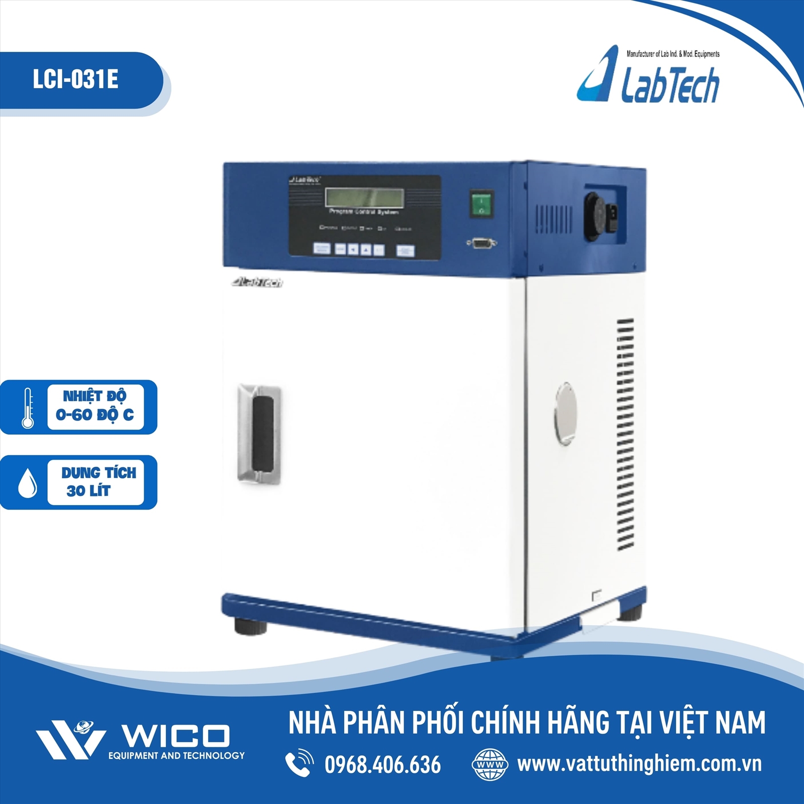 Tủ ấm lạnh Labtech - Hàn Quốc 30 lít LCI-031E (2 lớp cửa)