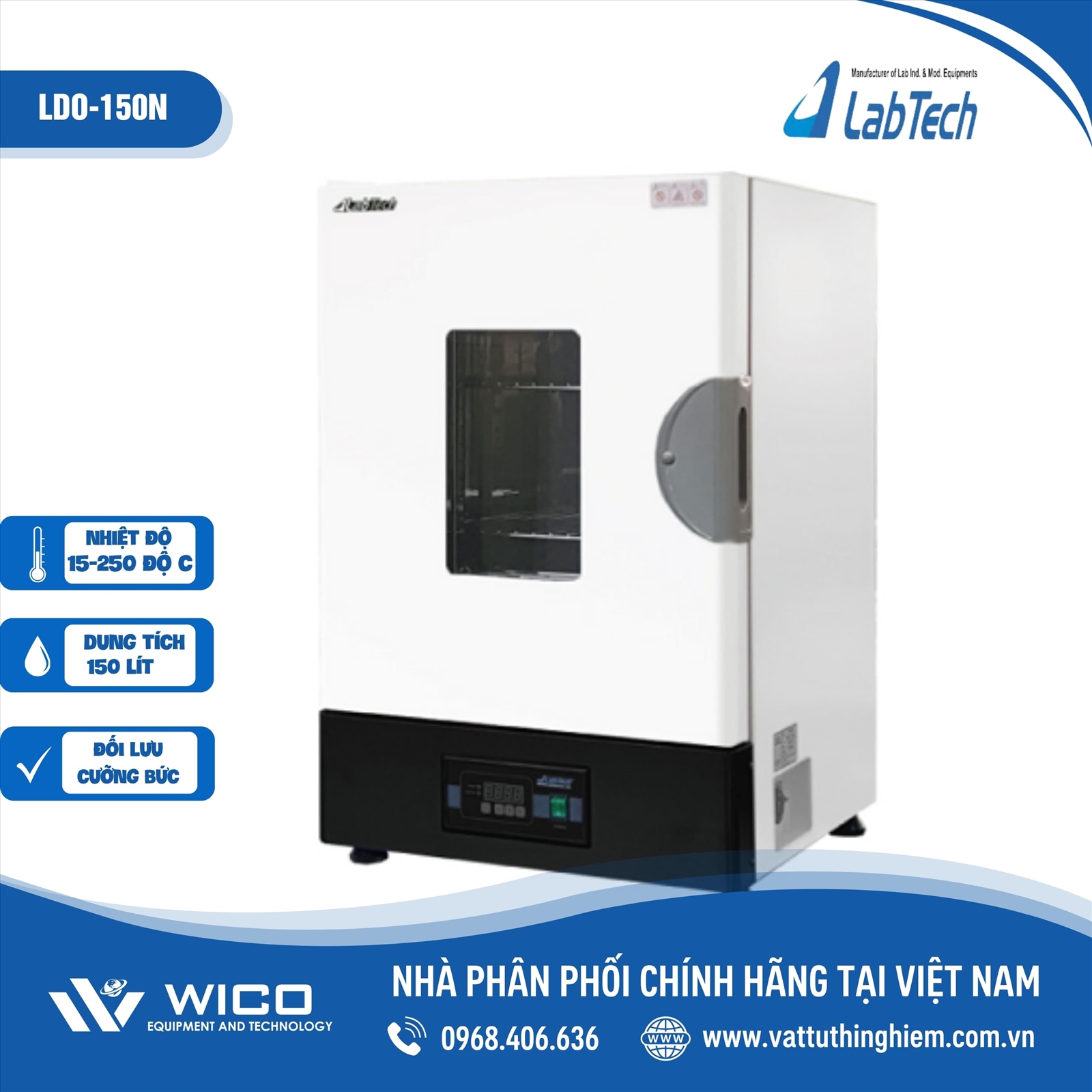 Tủ sấy đối lưu tự nhiên Labtech LDO-150N (150 lít - có cửa kính)
