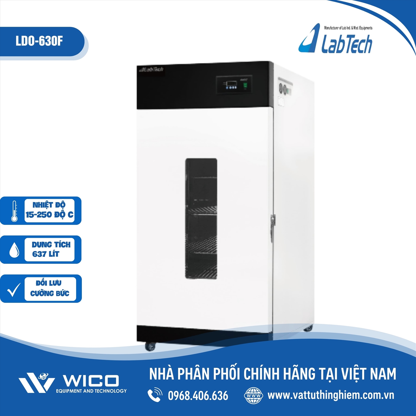 Tủ sấy đối lưu cưỡng bức Labtech LDO-630F (637 lít - có cửa kính)