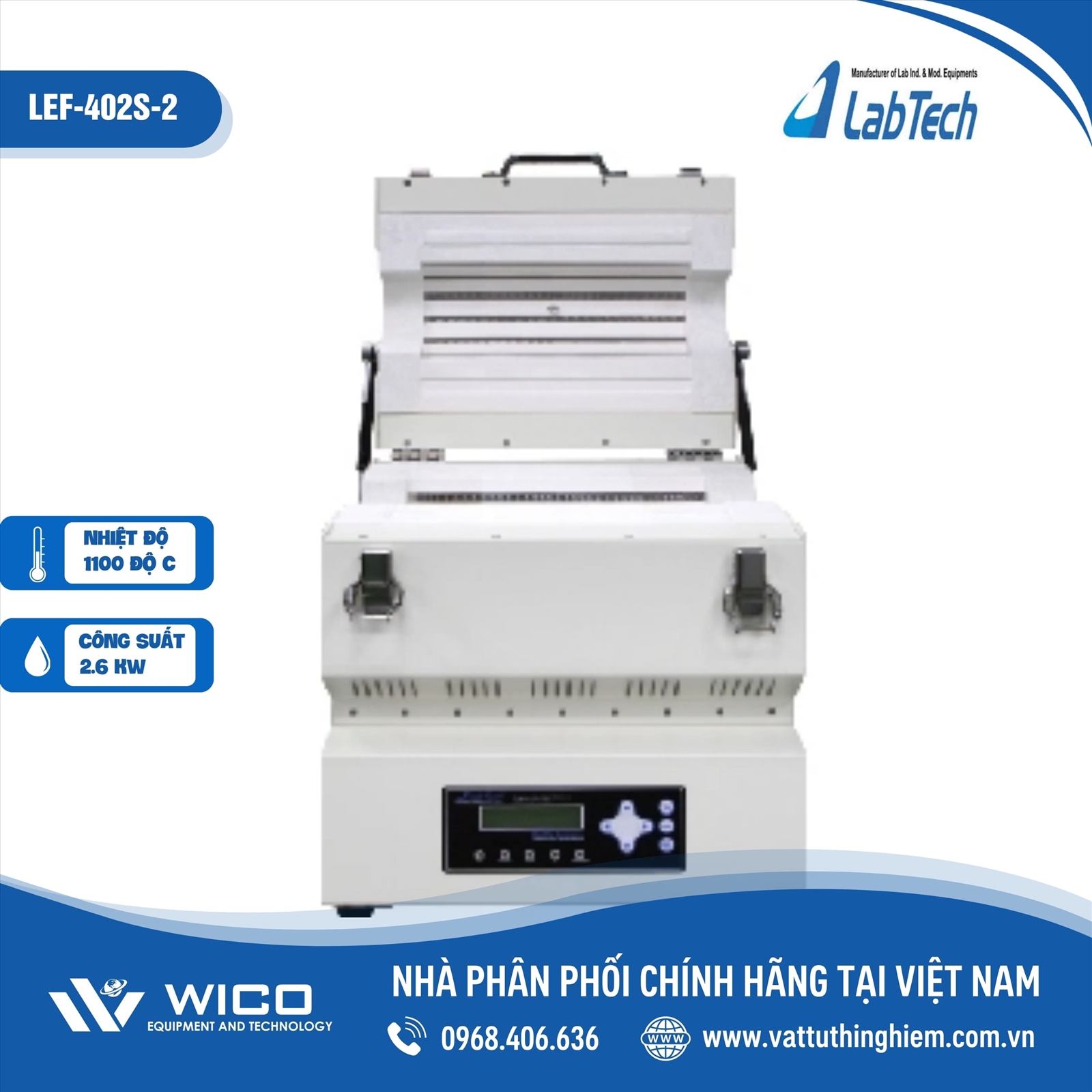 Lò nung ống 1150 độ C Labtech LEF-402S-2