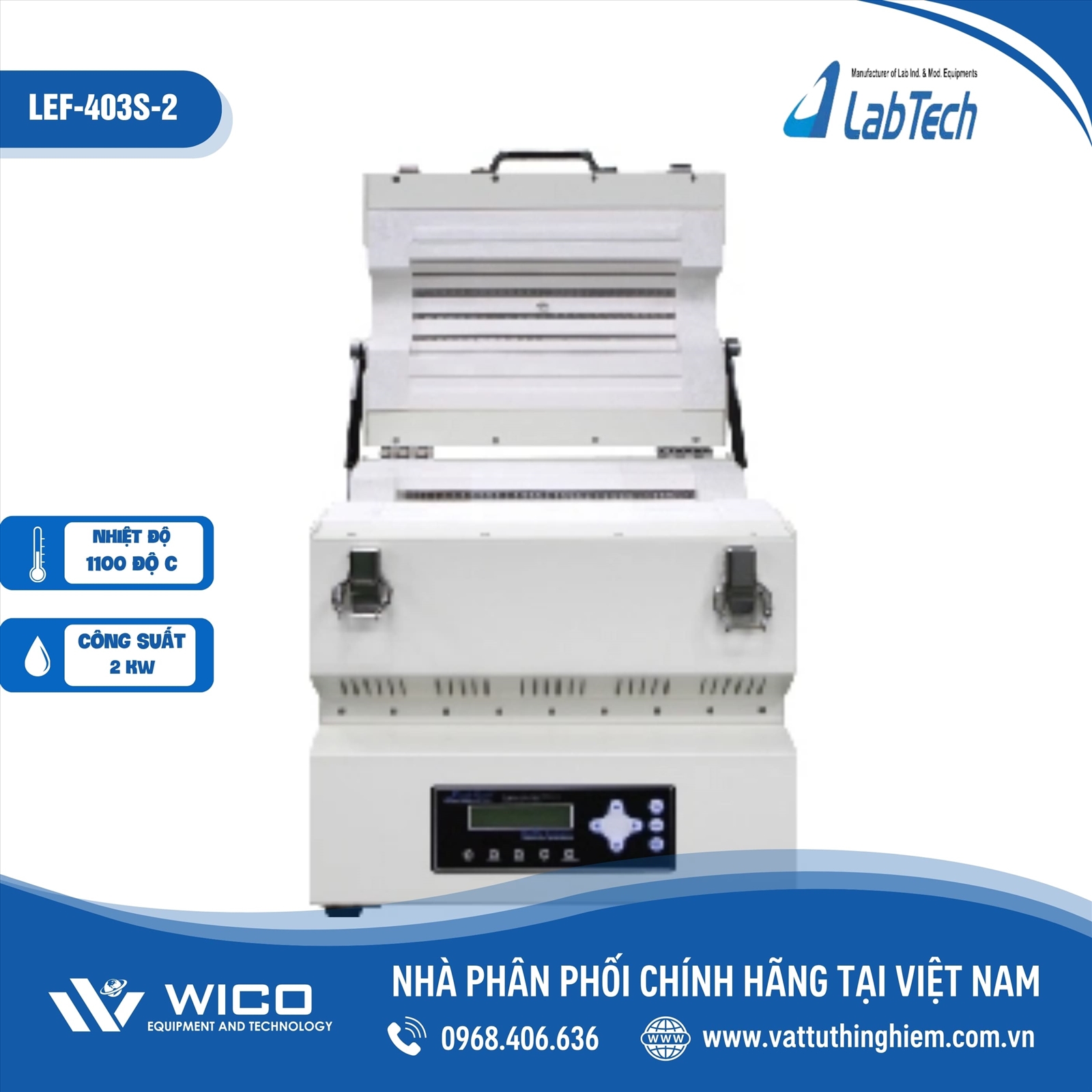Lò nung ống 1150 độ C Labtech LEF-403S-2