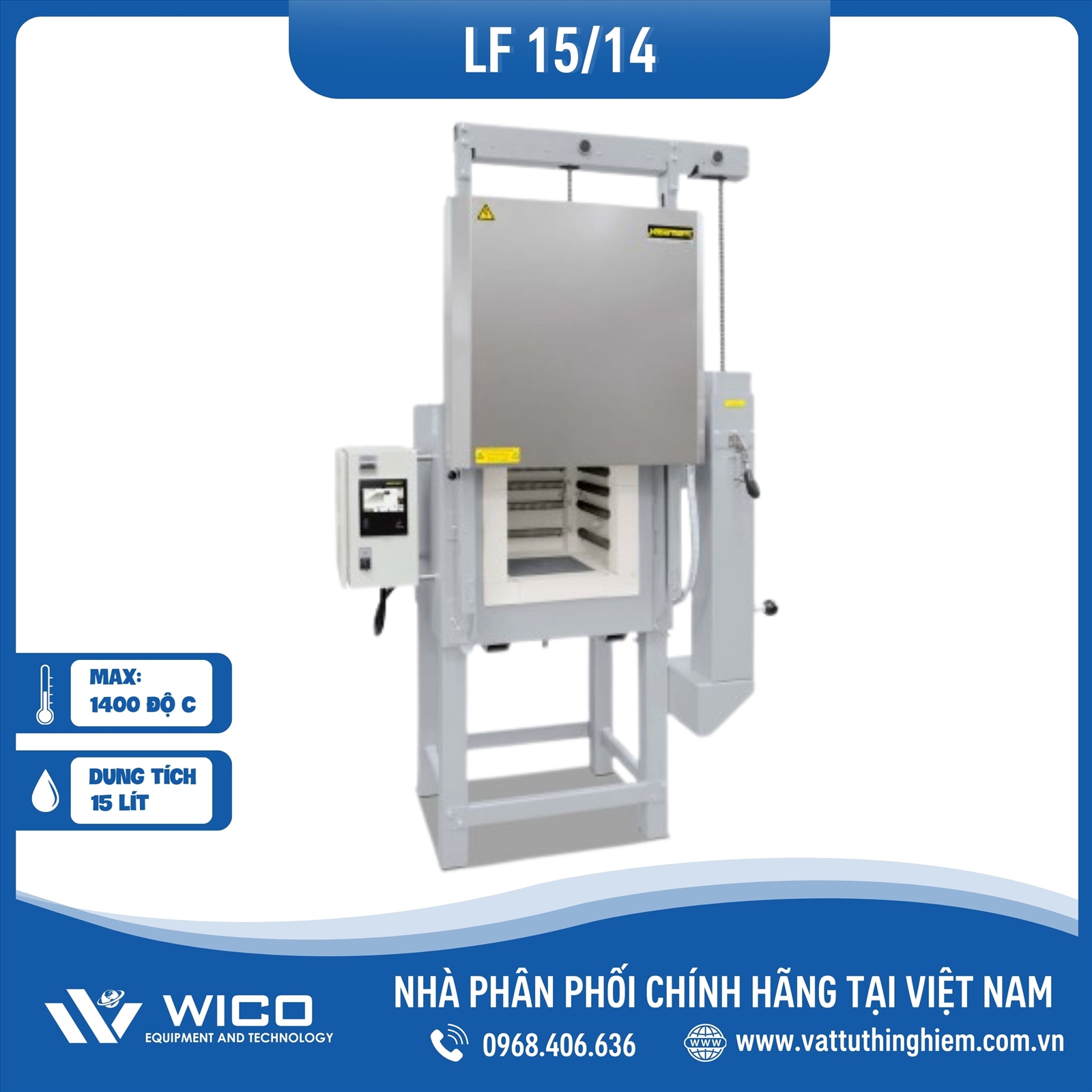 Lò nung Nabertherm dạng buồng 15 lít 1400 độ