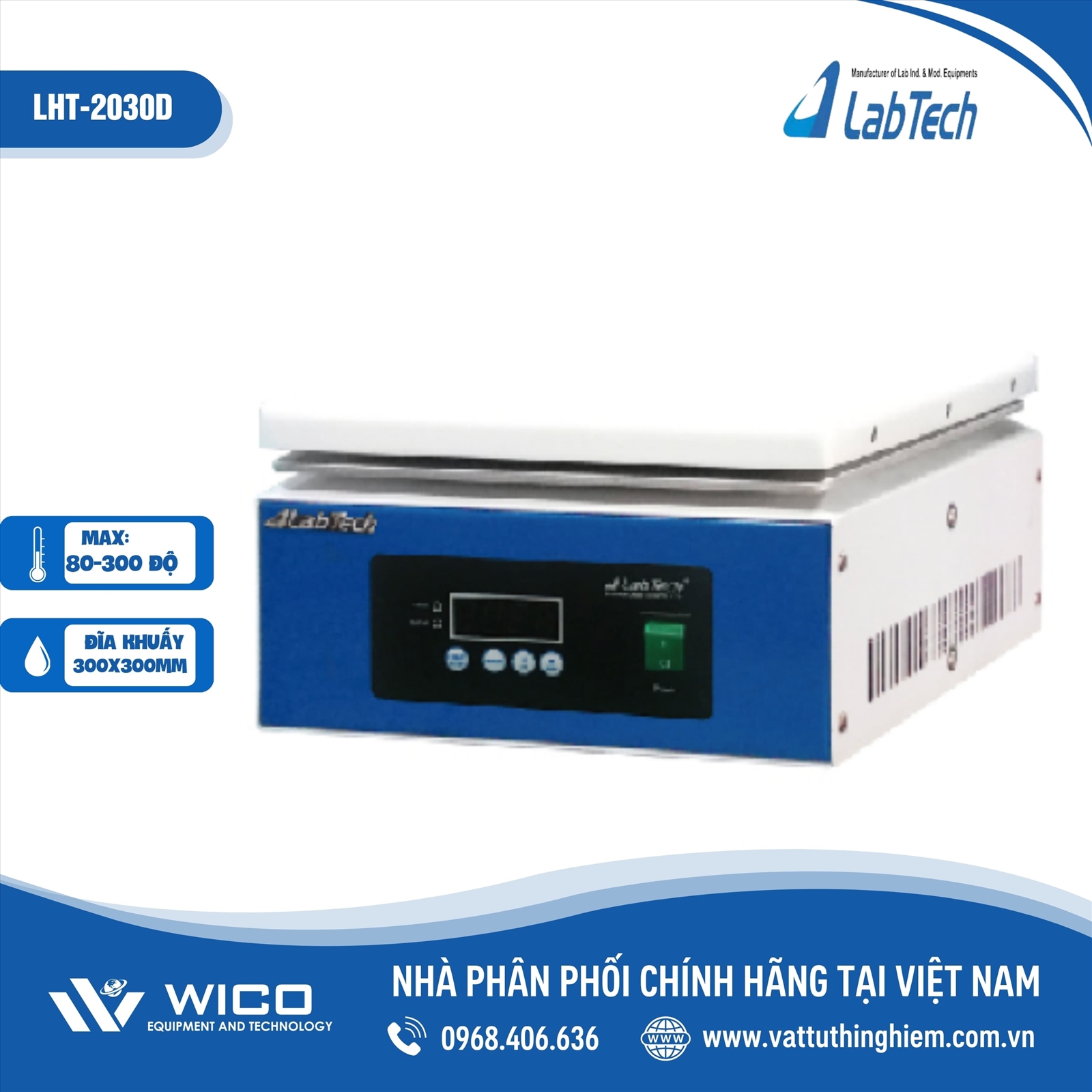 Bếp gia nhiệt Labtech - Hàn Quốc LHT-2030D (300x300mm)