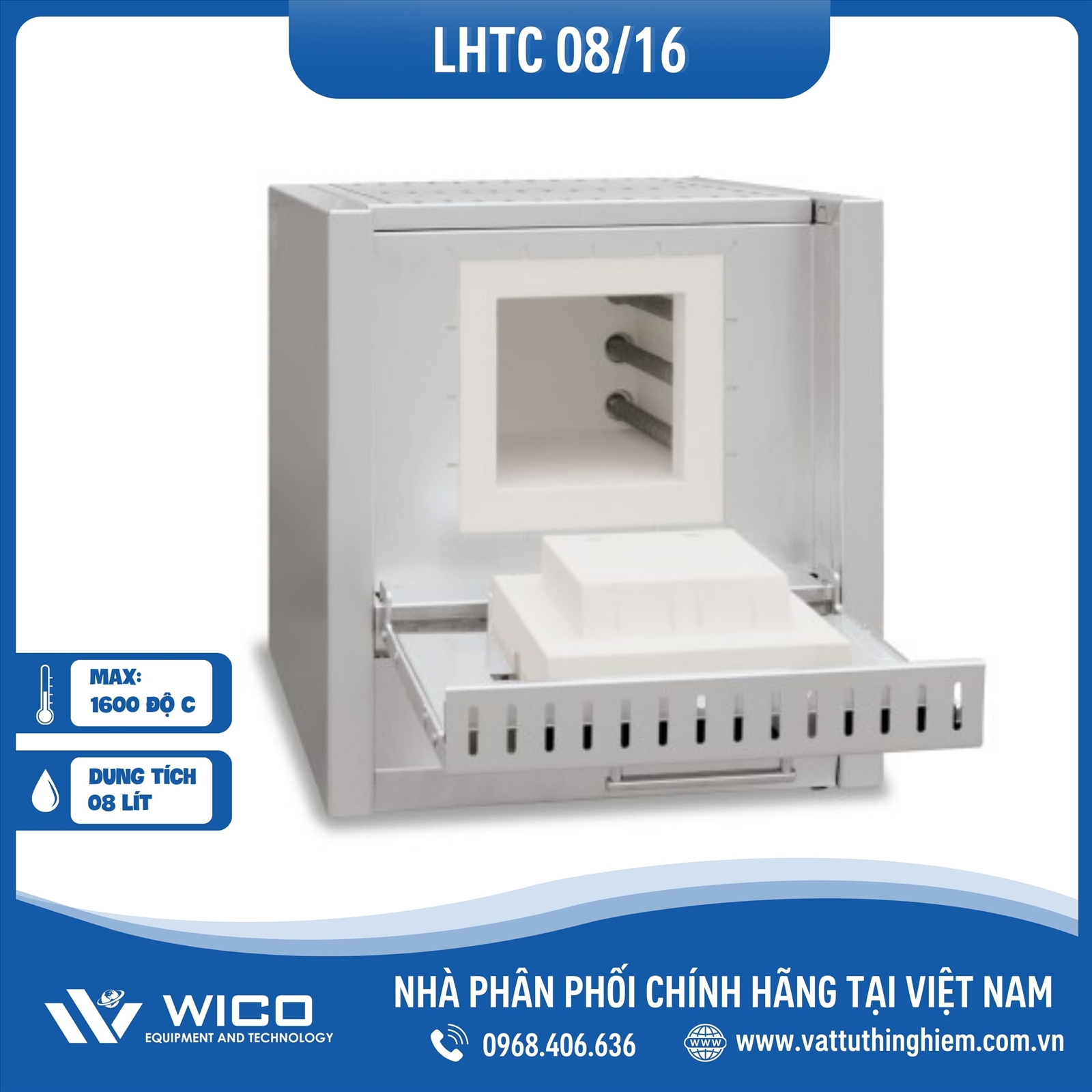 Lò Nung Nhiệt Độ Cao Nabertherm - Đức LHTC 08/16/C550 | 3 Lít - 1500 Độ C - Cửa Lật