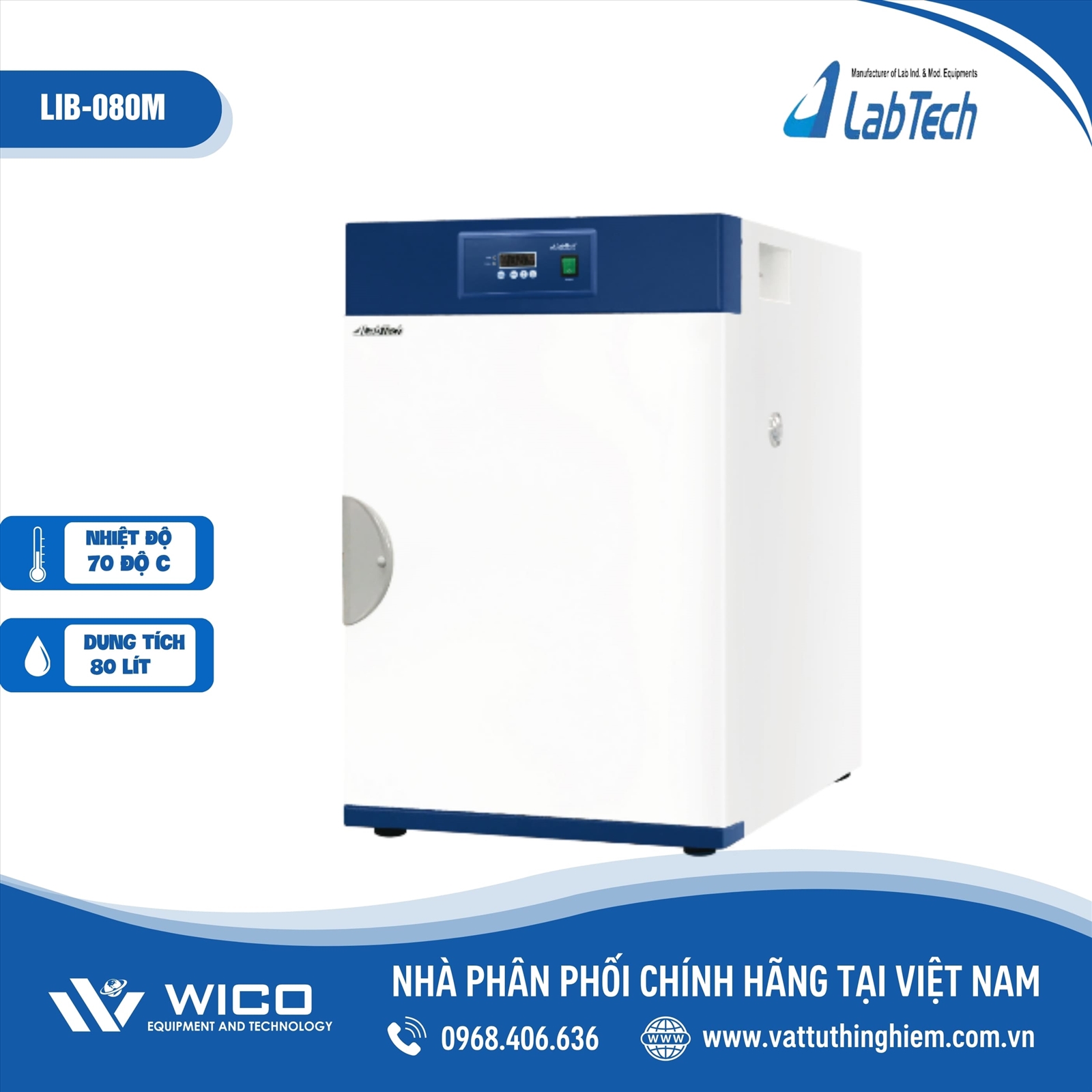 Tủ ấm Labtech - Hàn Quốc 80 lít LIB-080M (cửa 2 lớp)