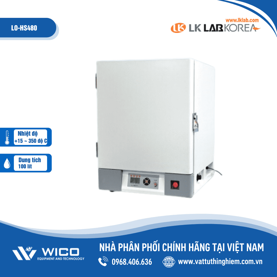 Tủ sấy nhiệt độ cao 350 độ C, 100 lít LK Lab LO-HS480