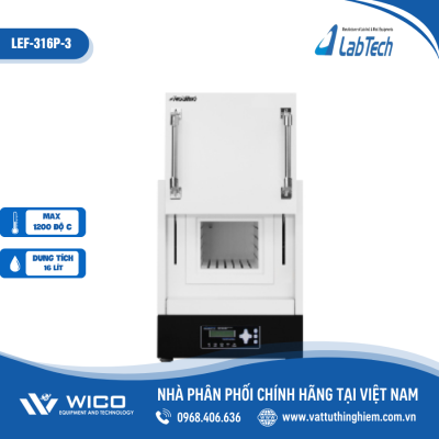 Lò nung Labtech 16 lít, 1200oC cửa trượt lên, bộ điều khiển chường trình LEF-316P-3