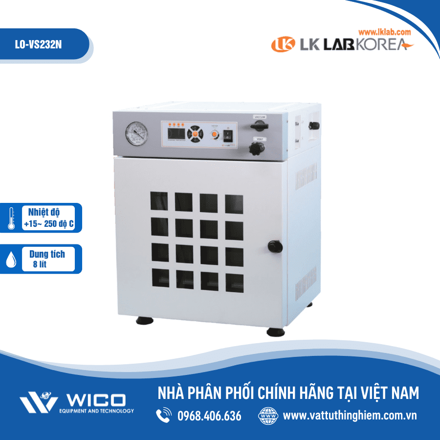 Tủ sấy chân không 8 lít LK Lab Korea LO-VS232N