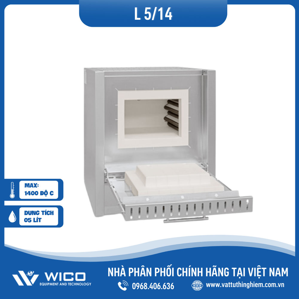 Lò Nung Chuyên Dụng 1400 Độ C Nabertherm L 5/14/B510