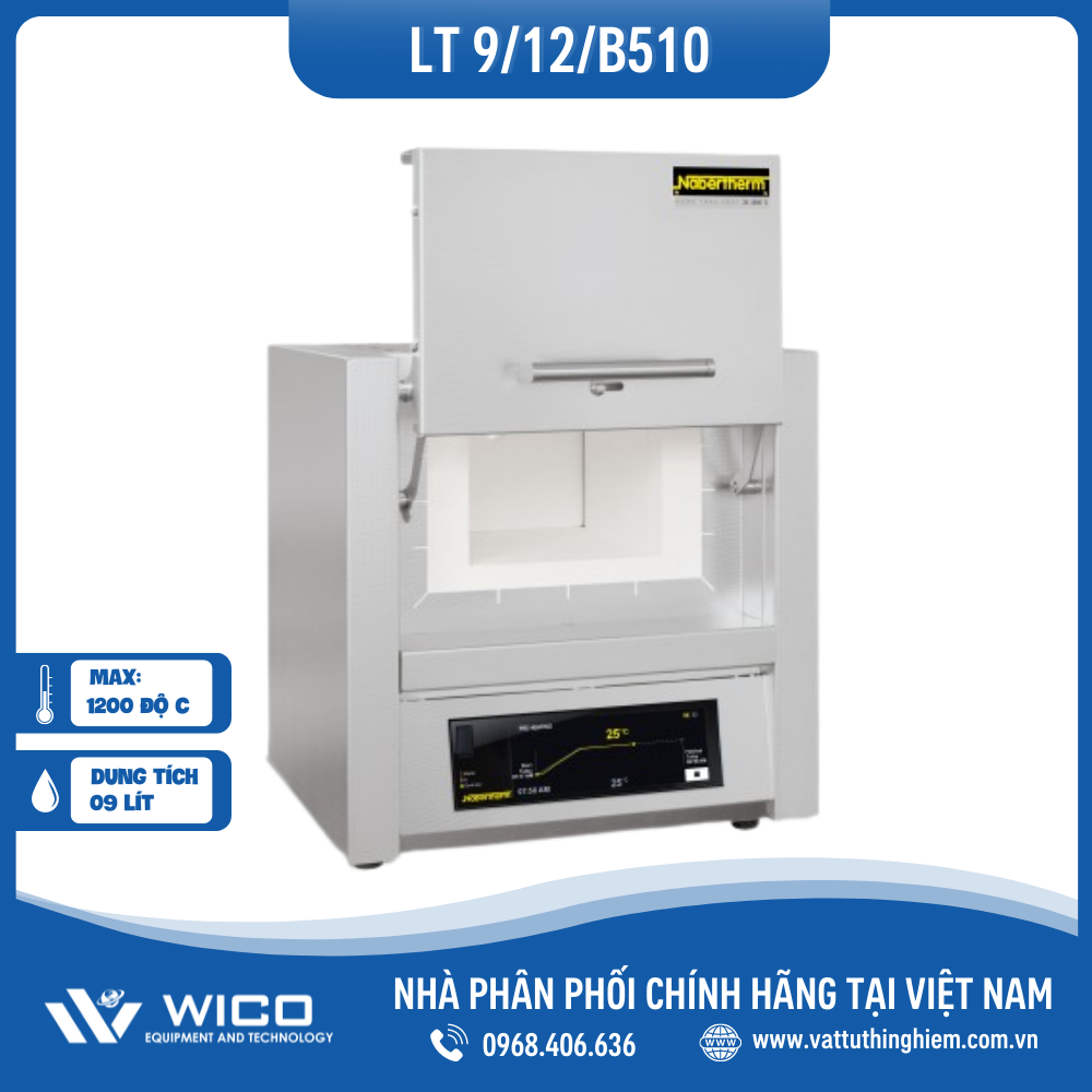 Lò Nung Chuyên Dụng 1200 Độ C Nabertherm LT 9/12/B510